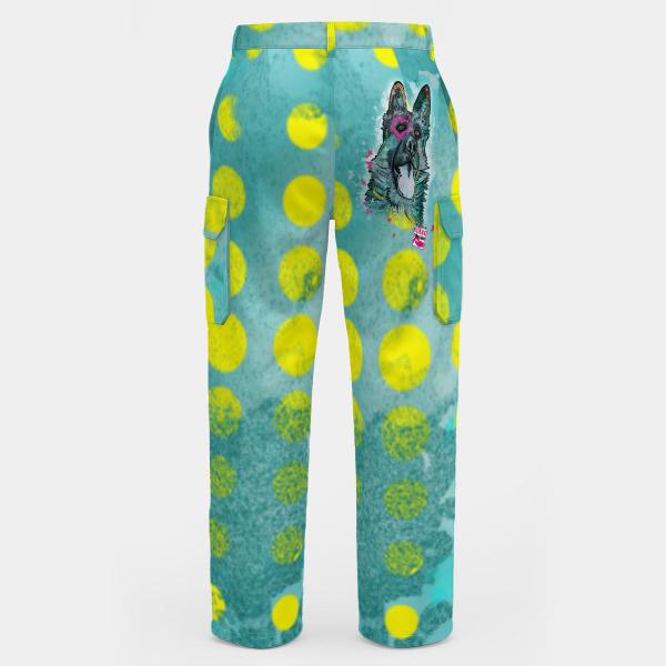 Cargohose mit Eddy - Hose, lang oder kurz, bunt, 100% Polyester, Grösse S-5XL, fester Stoff, Normale Passform, Mischling, Mix, Deutscher Schäferhund